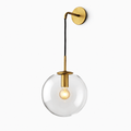 Orb Hanging Glass Globe Wall Sconce | Gold or Black Arm - LivingLX