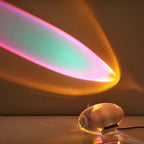 Oval Crystal Table Lamp – LED Mood Light in Warm White, Sunset Red & Blue-Violet - LivingLX