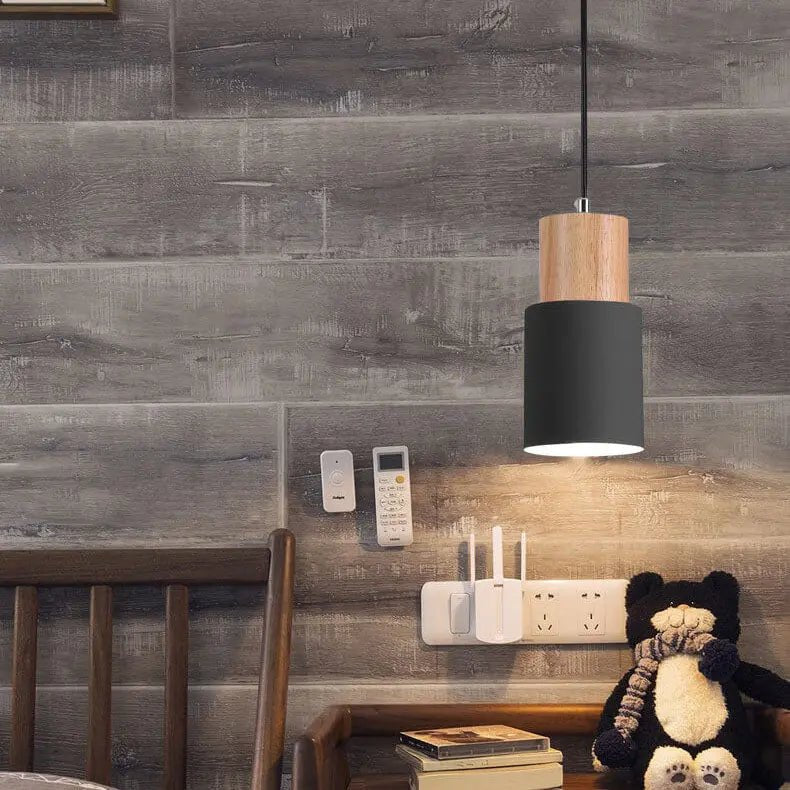 Pendant lamp made of metal and wood - LivingLX