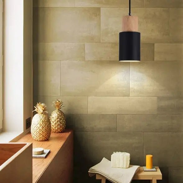 Pendant lamp made of metal and wood - LivingLX