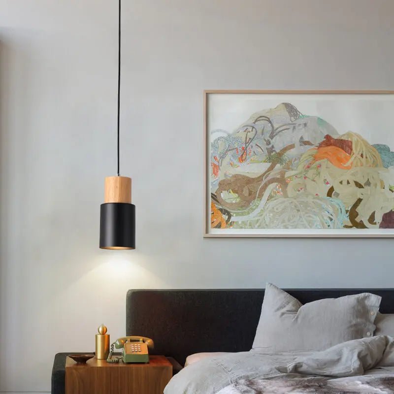 Pendant lamp made of metal and wood - LivingLX