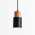 Pico Wood & Aluminum Cylinder Pendant | Mini Kitchen Island Light - LivingLX