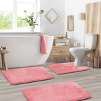 VelvaLuxe Memory Foam 3-Piece Bath Mat Set