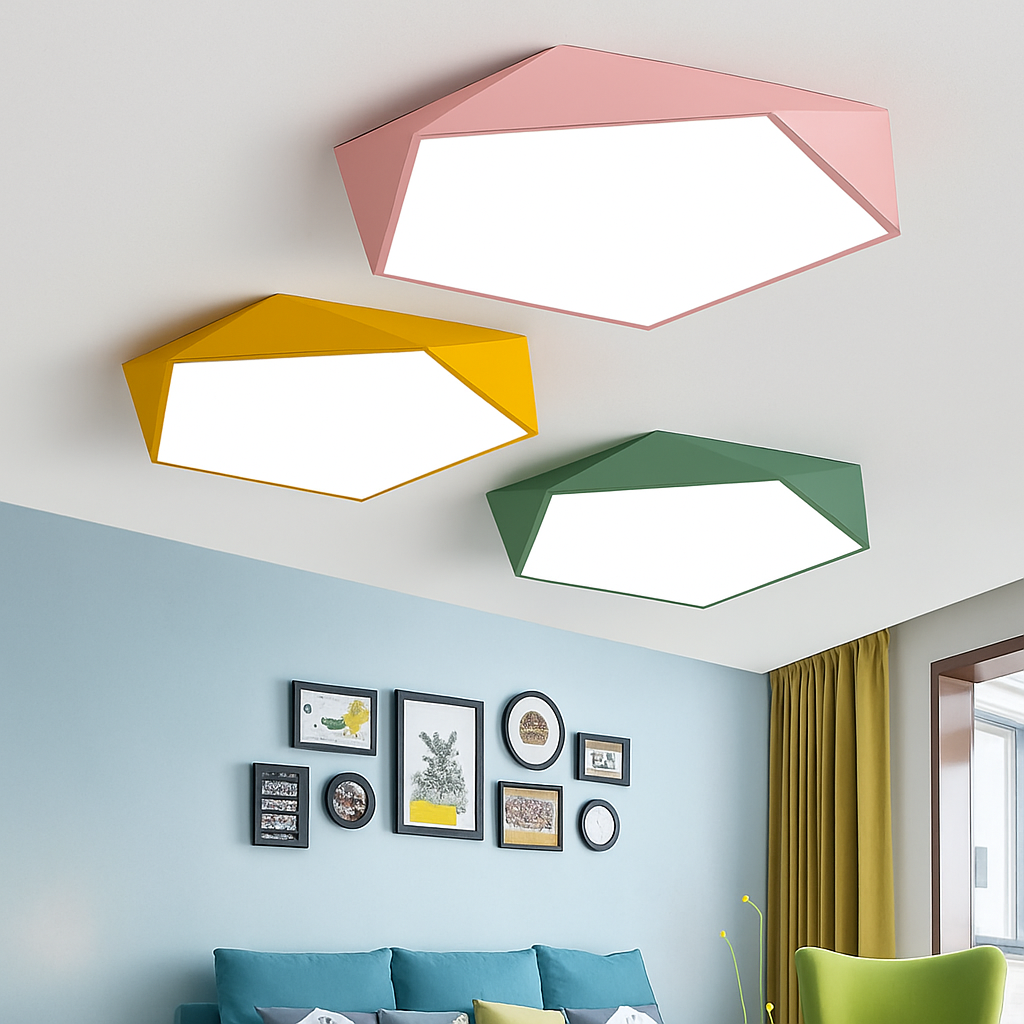 Prism Geometric LED Ceiling Light | Modern Colorful Flush Mount