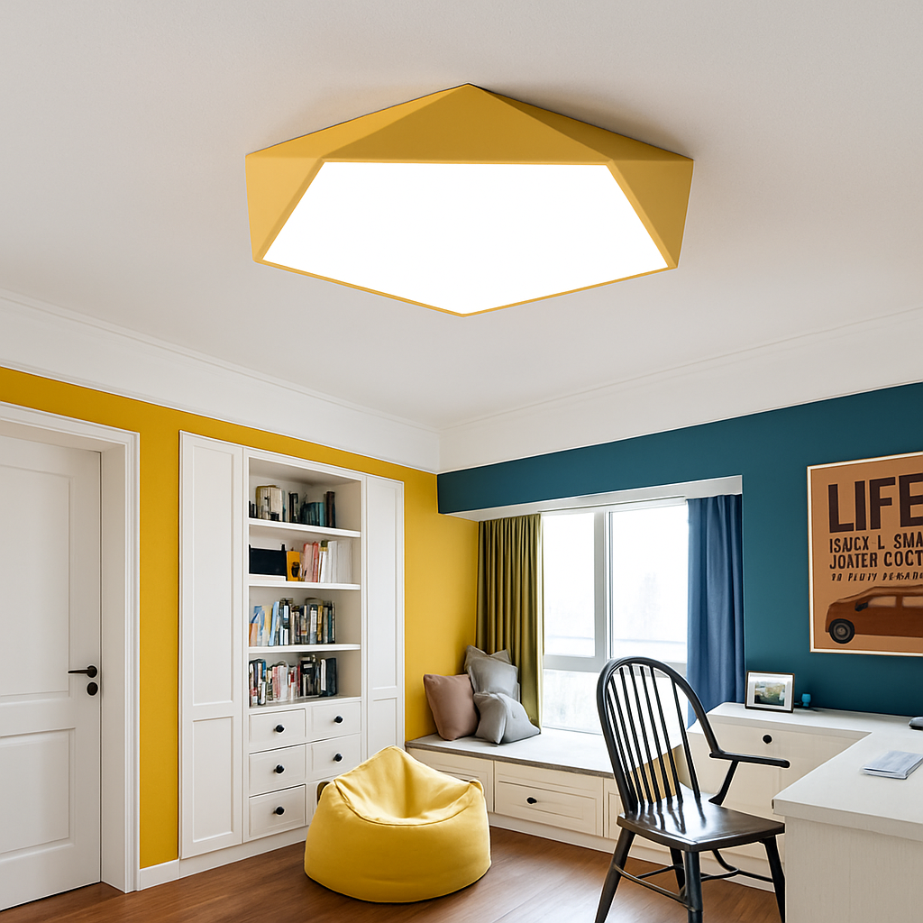 Prism Geometric LED Ceiling Light | Modern Colorful Flush Mount