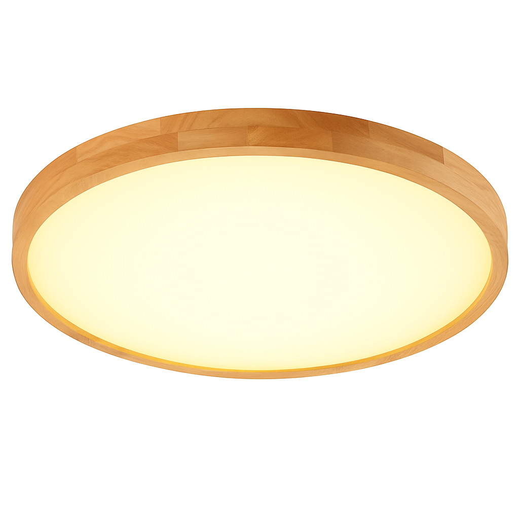 Oakline Round Wood LED Ceiling Light | Ultra-Thin Flush Mount