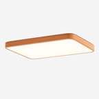 Ultra-Thin Wood LED Flush Mount Ceiling Light | Rounded Rectangle Modern Ceiling Lamp