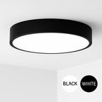 Minimalist Round LED Flush Mount Ceiling Light | Modern Black or White Ceiling Lamp, Dimmable with Remote