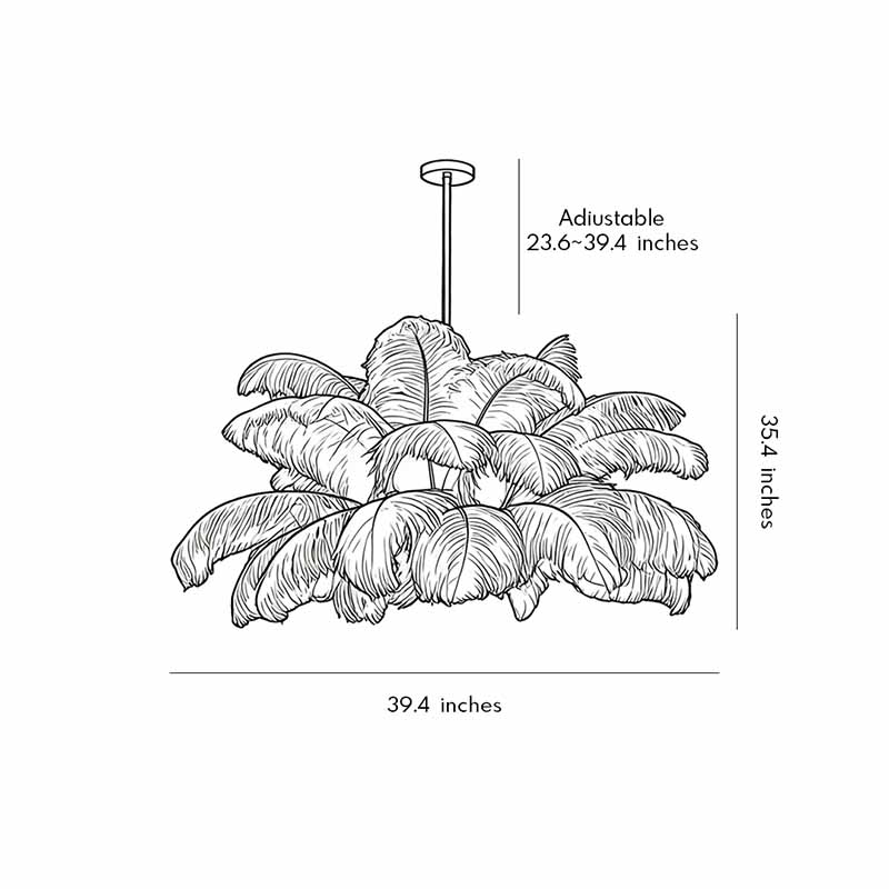 Plume Feather Semi-Flush Mount (39") - LivingLX