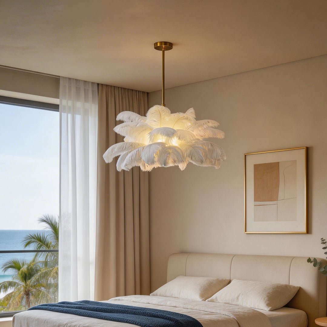 Plume Feather Semi-Flush Mount (39") - LivingLX