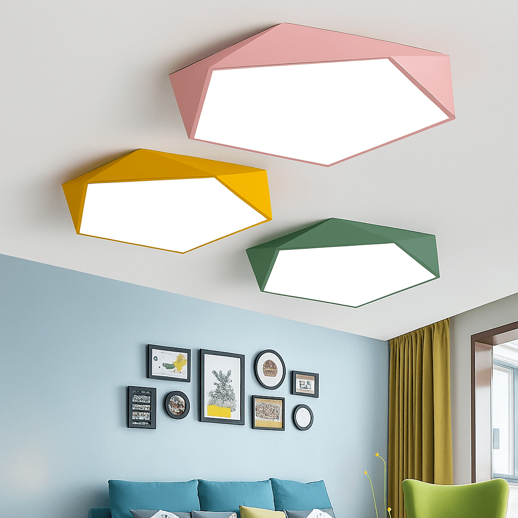 Prism Geometric LED Ceiling Light | Modern Colorful Flush Mount - LivingLX