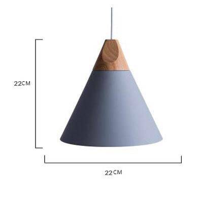 Wood & Aluminum Cone Pendant Light | Vintage Kitchen Island & Dining Room Hanging Lamp