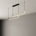 Hang Modern Linear LED Pendant Light | Dimmable Black or Gold Kitchen Island & Dining Table Light