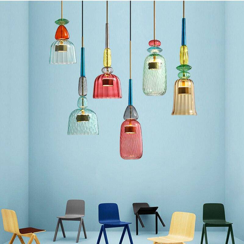 Illumy Colored Glass LED Pendant Light | Modern Nordic Design