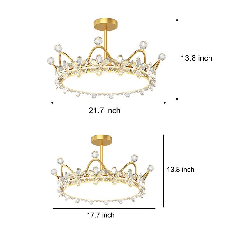 Regina Crystal Flush Mount (18"–22") - LivingLX