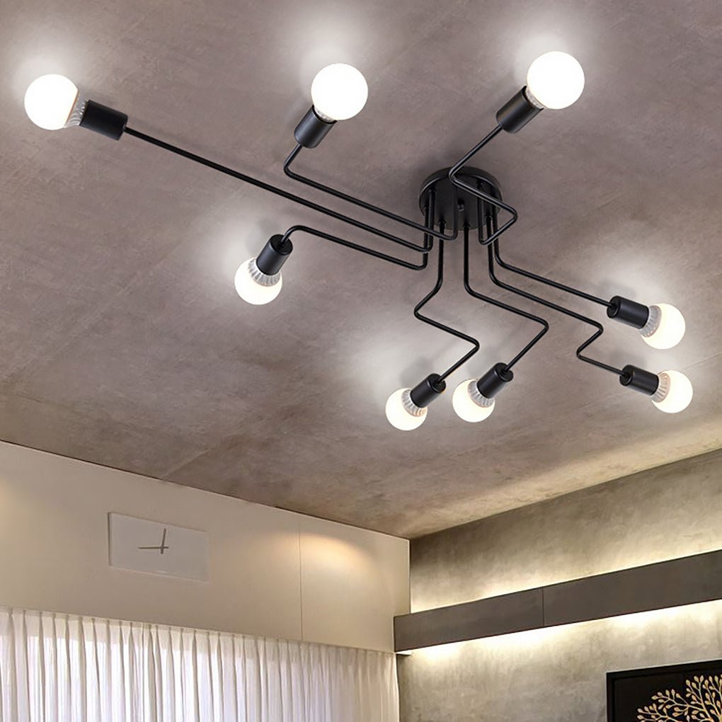 Retro Industrial 8-Globe Ceiling Lamp