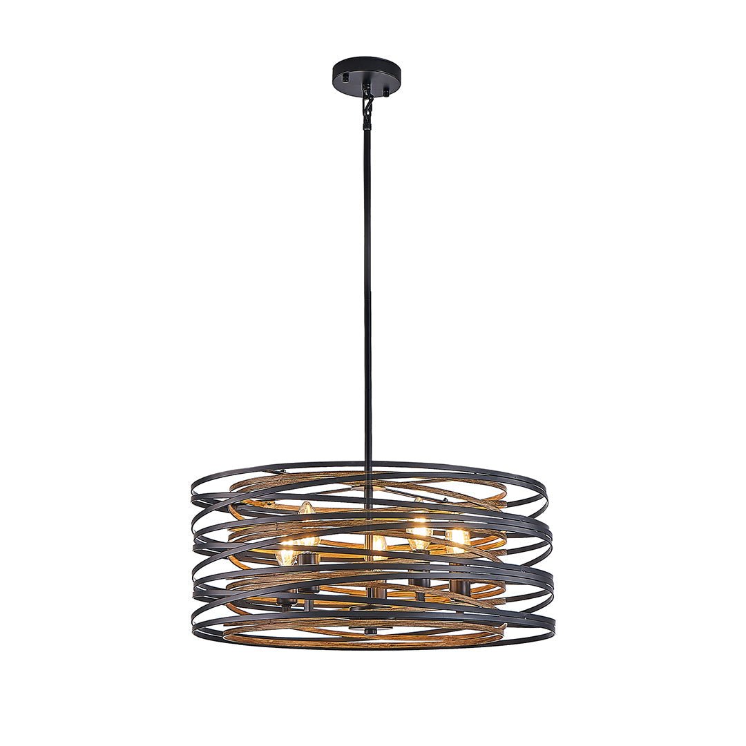 Ridley Drum Cage Pendant (13"–24") - LivingLX