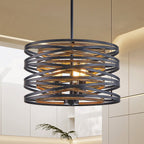 Ridley Drum Cage Pendant (13"–24") - LivingLX