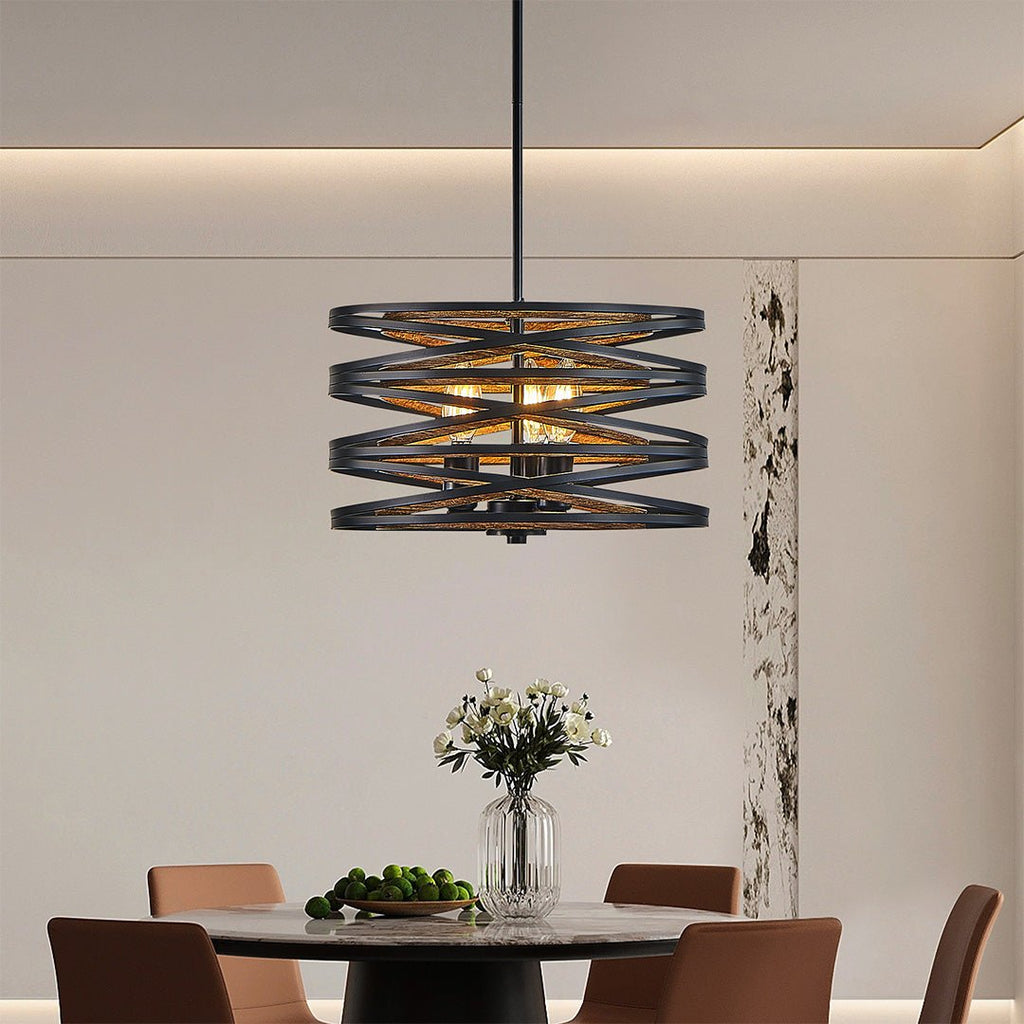 Ridley Drum Cage Pendant (13"–24") - LivingLX