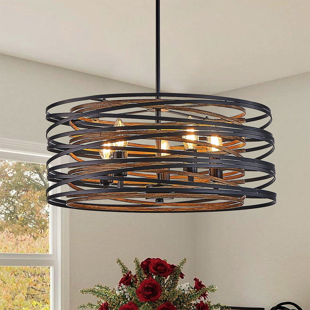 Ridley Drum Cage Pendant (13"–24") - LivingLX