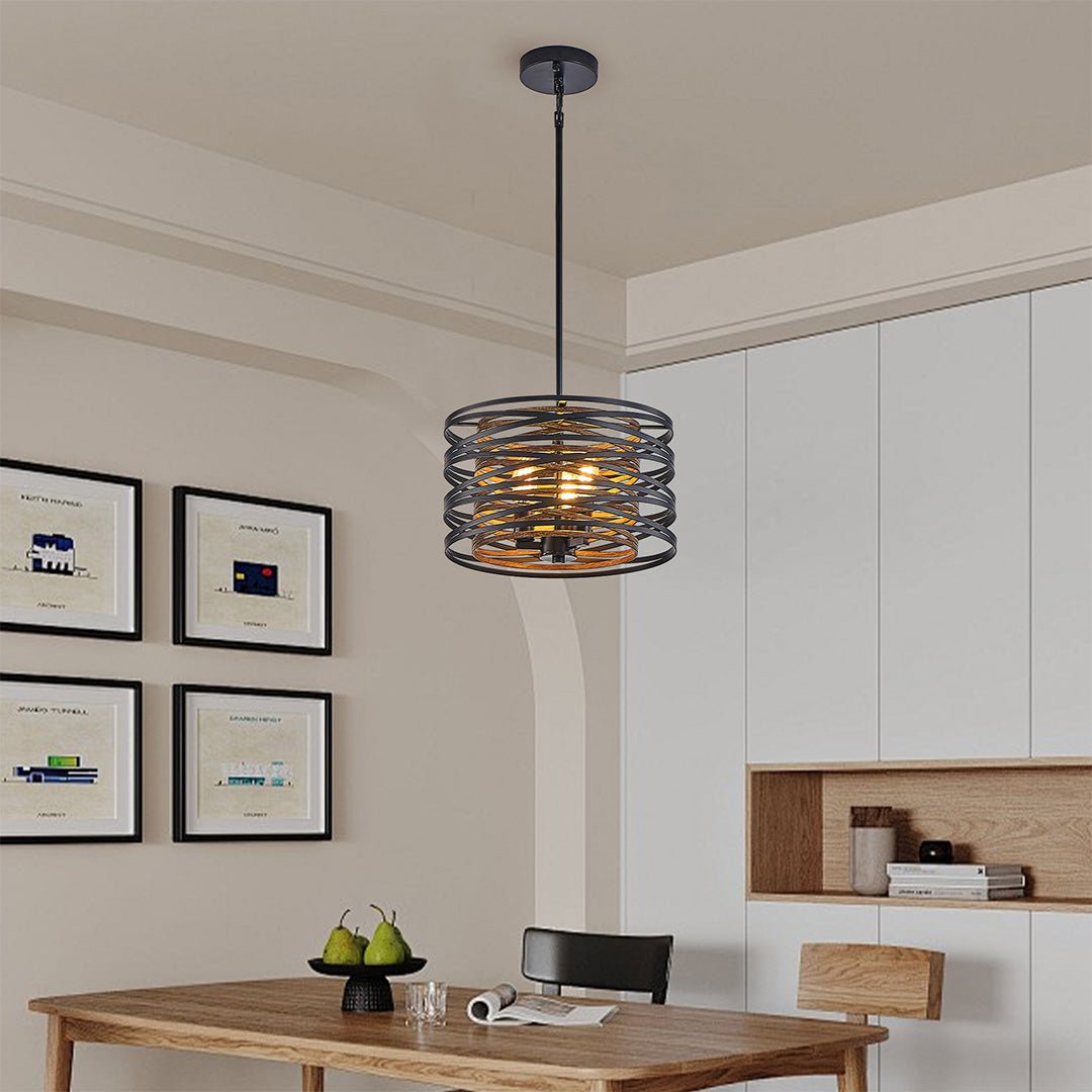 Ridley Drum Cage Pendant (13"–24") - LivingLX