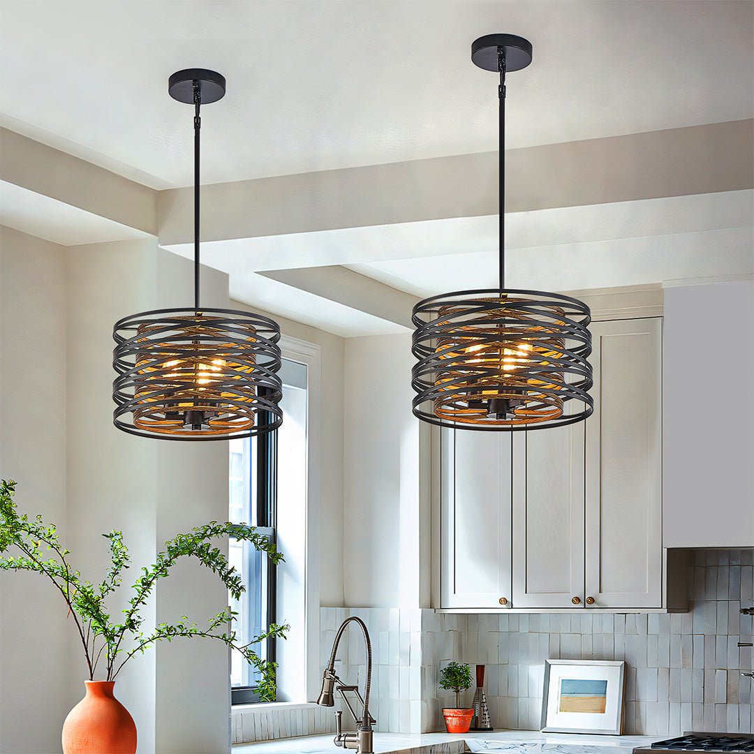 Ridley Drum Cage Pendant (13"–24") - LivingLX