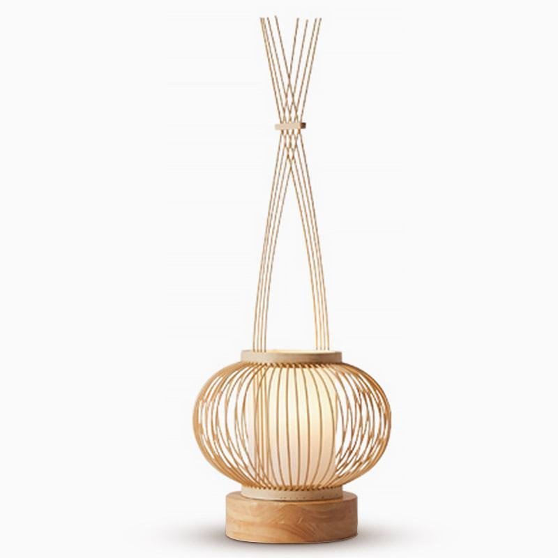 Rio Woven Bamboo Table Lamp (25") - LivingLX