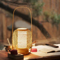 Rio Woven Bamboo Table Lamp (25") - LivingLX