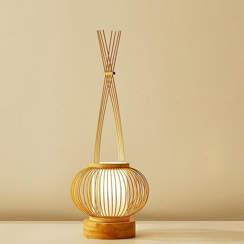 Rio Woven Bamboo Table Lamp (25") - LivingLX