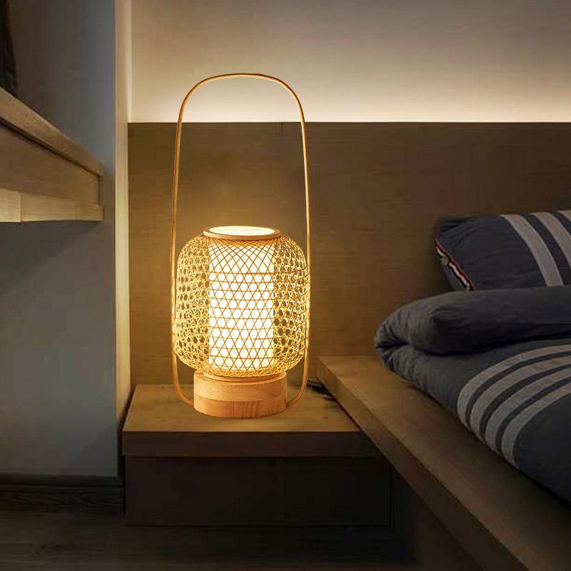 Rio Woven Bamboo Table Lamp (25") - LivingLX