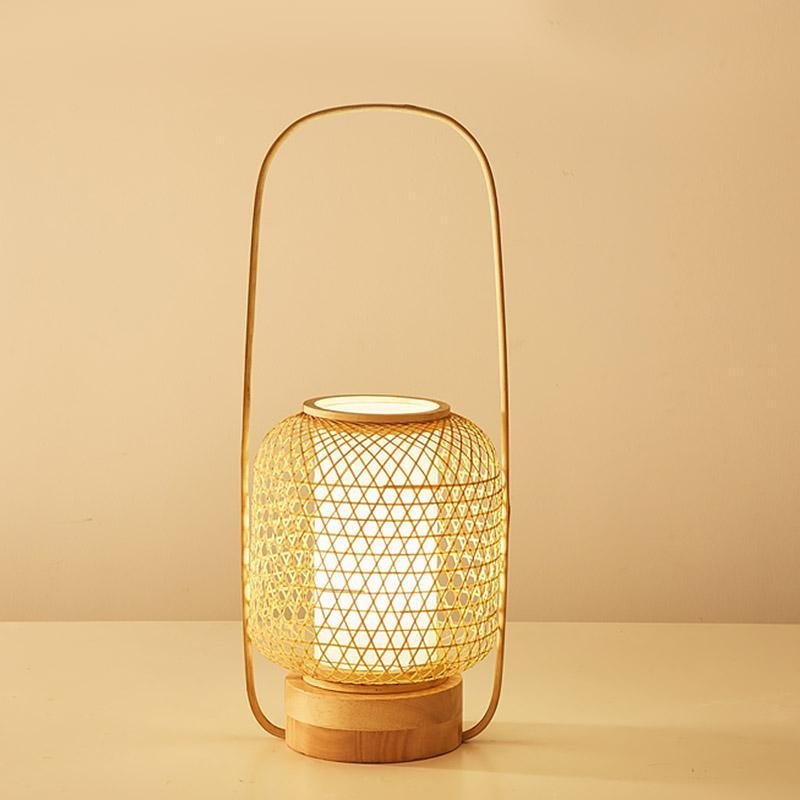 Rio Woven Bamboo Table Lamp (25") - LivingLX