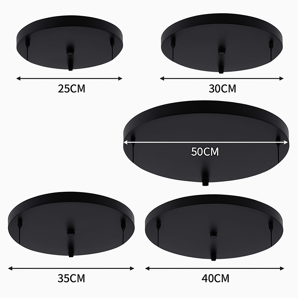Round Ceiling Canopy for Pendant Lights | 1 to 5 Hole Base Plate - LivingLX