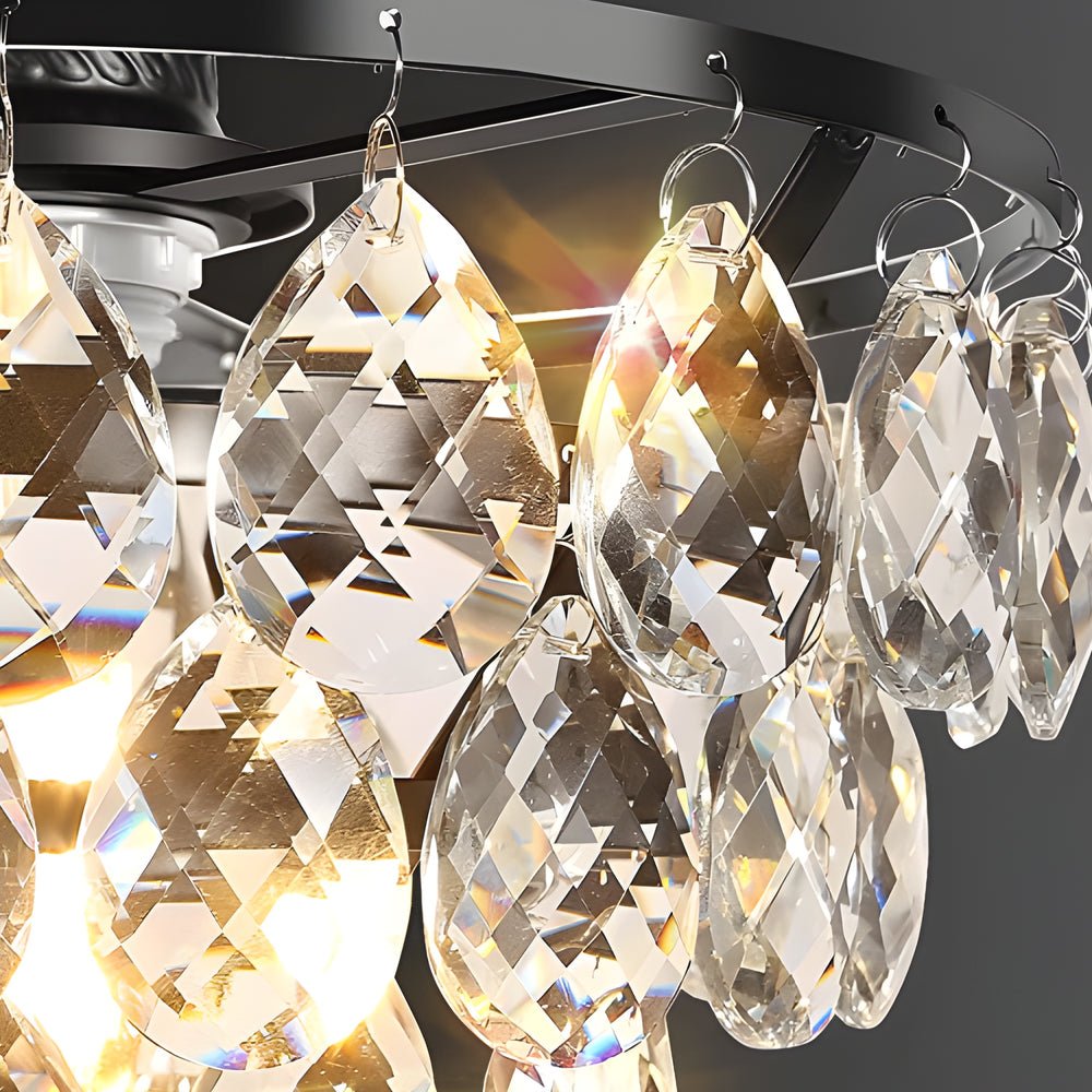 Round Luxury Crystal Black Ceiling Light - view 4