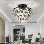 Round Luxury Crystal Black Ceiling Light