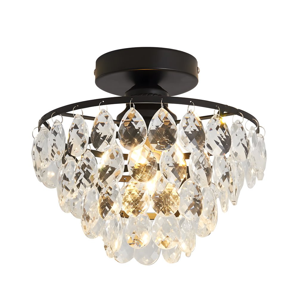 Noir Crystal Flush Mount (12")