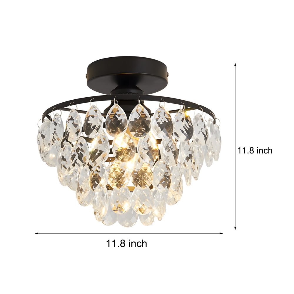 Noir Crystal Flush Mount (12")