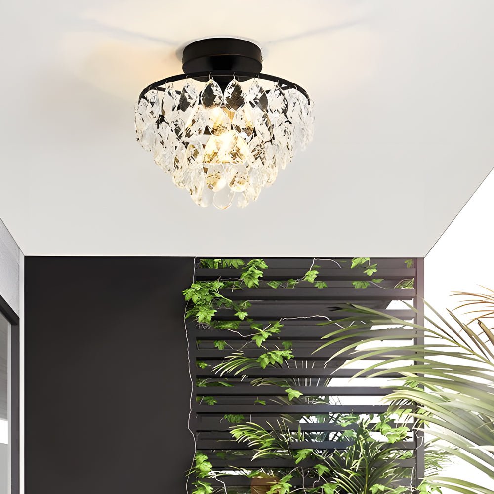 Round Luxury Crystal Black Ceiling Light - view 2
