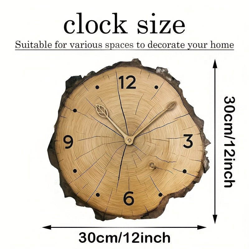 Rustic Wood Slice Wall Clock | Natural Log Design Home Decor - LivingLX