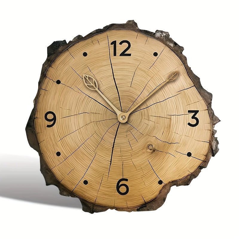 Rustic Wood Slice Wall Clock | Natural Log Design Home Decor - LivingLX