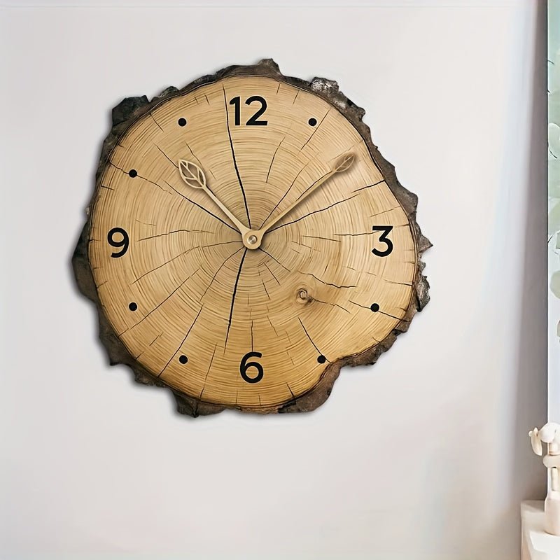 Rustic Wood Slice Wall Clock | Natural Log Design Home Decor - LivingLX
