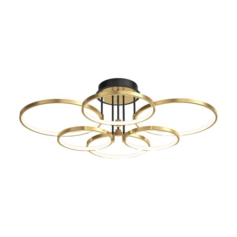 Saturn Gold Ring Semi-Flush Mount (34"–43") - LivingLX