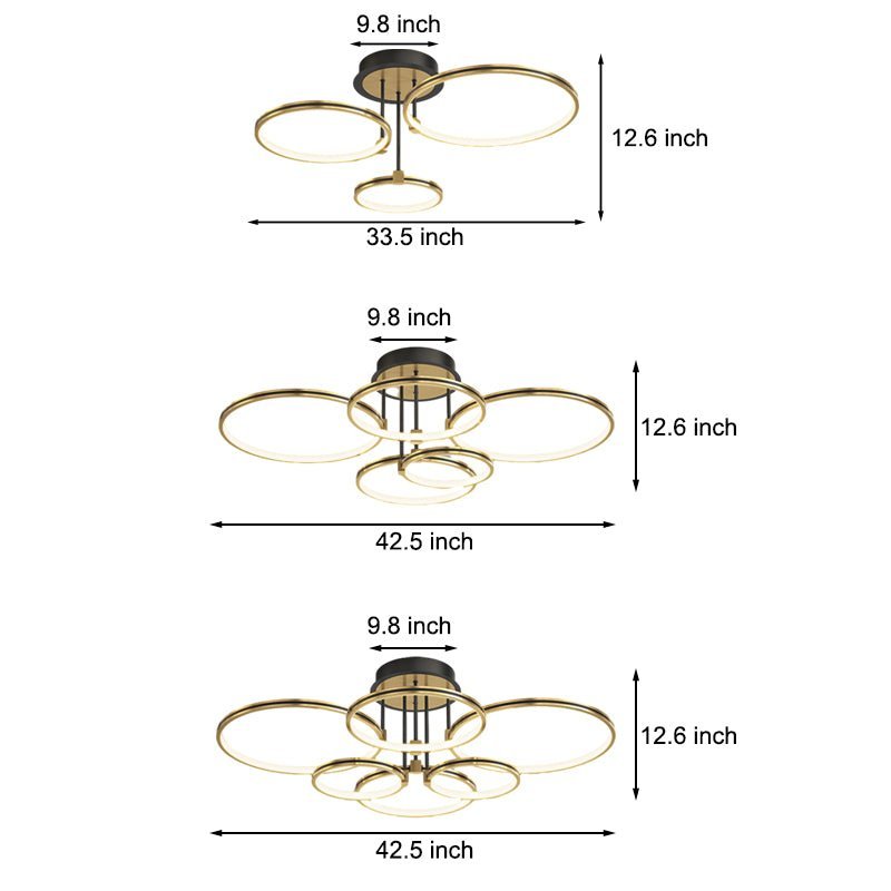 Saturn Gold Ring Semi-Flush Mount (34"–43") - LivingLX