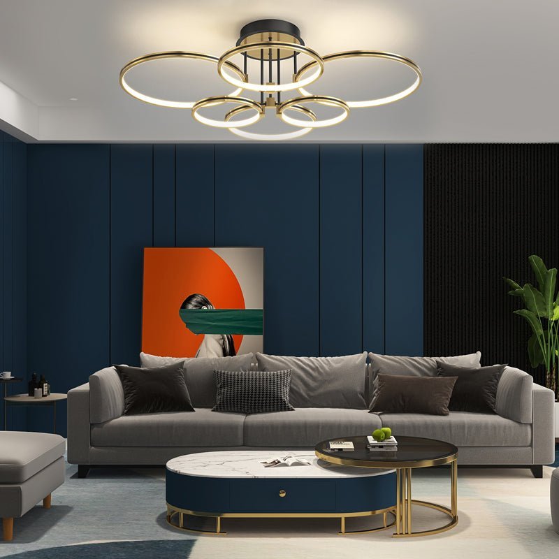 Saturn Gold Ring Semi-Flush Mount (34"–43") - LivingLX