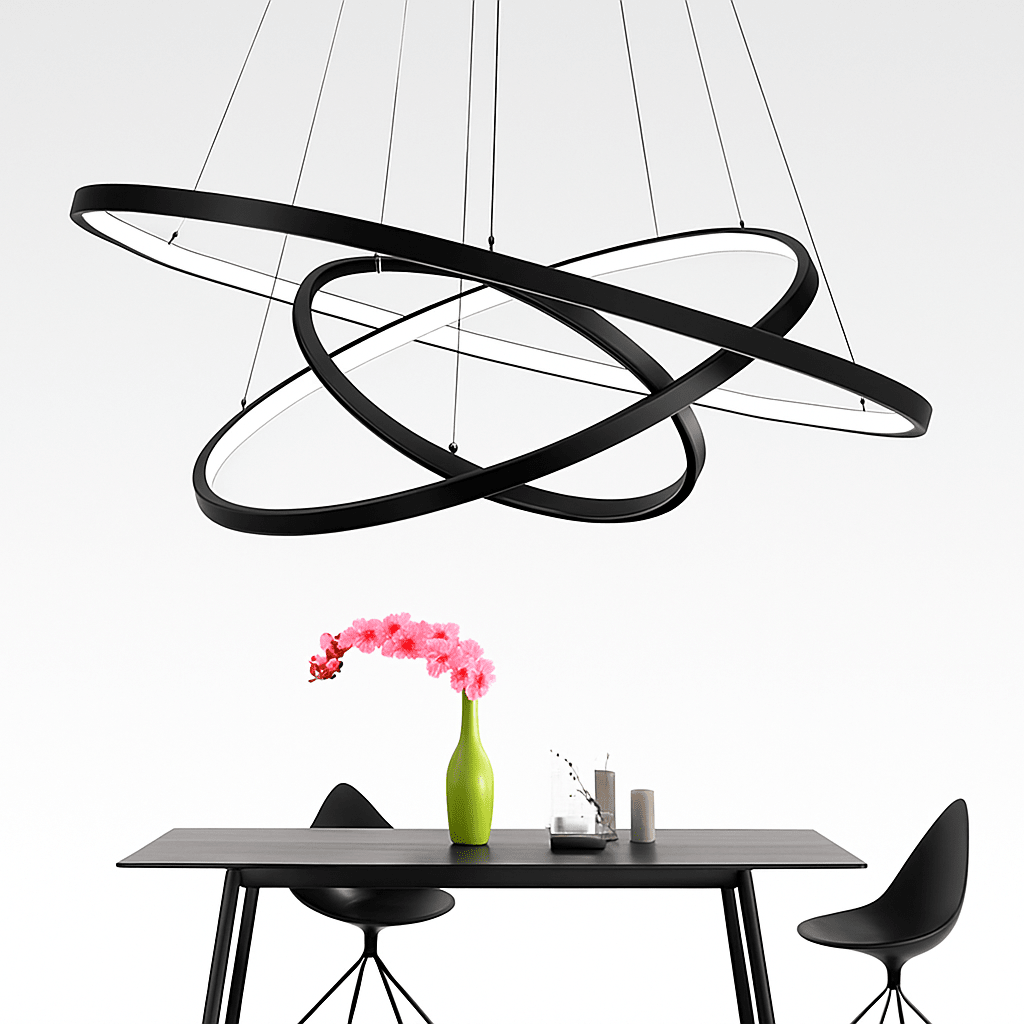 Saturn Rings LED Chandelier | Modern 1–4 Ring Pendant Light - LivingLX