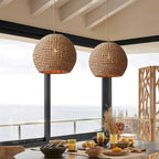 Japanese Raffia Zen Paper Pendant Light - view 3