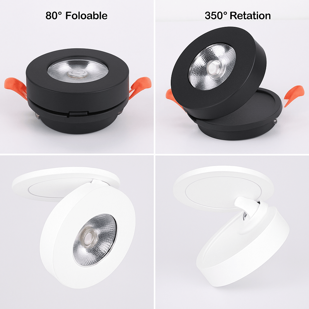 Slim Round Adjustable LED Recessed Spotlight | Black or White - LivingLX