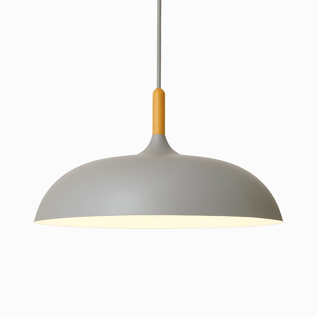 Sola Wood & Aluminum Pendant Light | Wide Colorful Shade - LivingLX