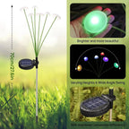 Solar Mushroom Lights Set of 2 – 6 Swinging Heads, RGB or Warm White - LivingLX