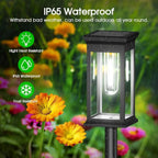 Solar pathway lights in lantern design 2-piece set – LED with filament look - LivingLX