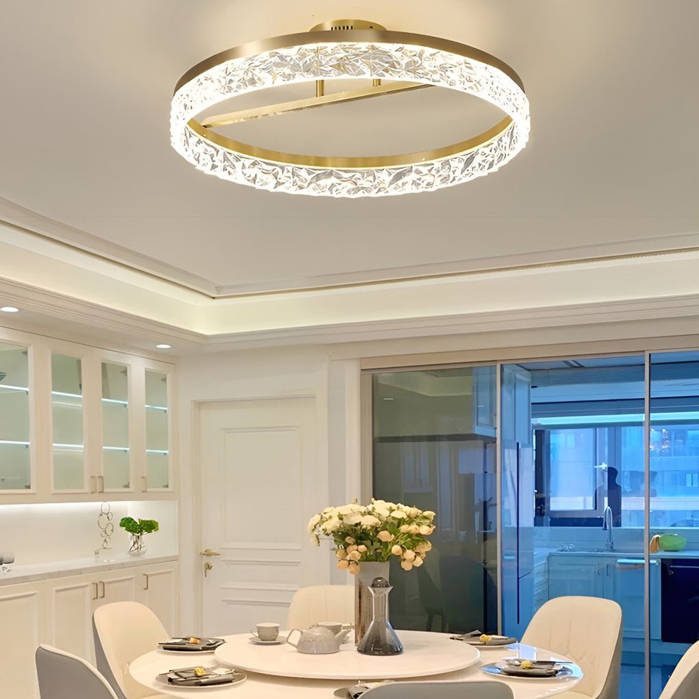 Solara Gold Flush Mount (20") - LivingLX